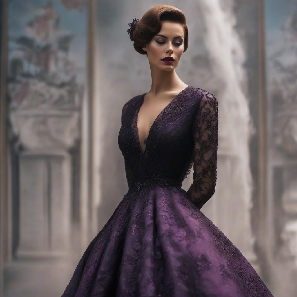  Vintage sad beauty in black purple dress 1960s. hyperrealistic, full body, detailed clothing, highly detailed, cinematic lighting, stunningly beautiful, intricate, sharp focus, f/1. 8, 85mm, (centered image composition), (professionally color graded), ((bright soft diffused light)), volumetric fog, trending on instagram, trending on tumblr, HDR 4K, 8K