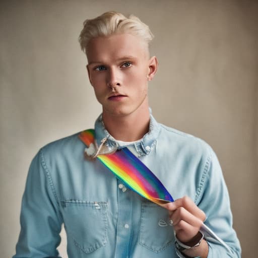 portrait+ style vibid queer blonde very cute dude face