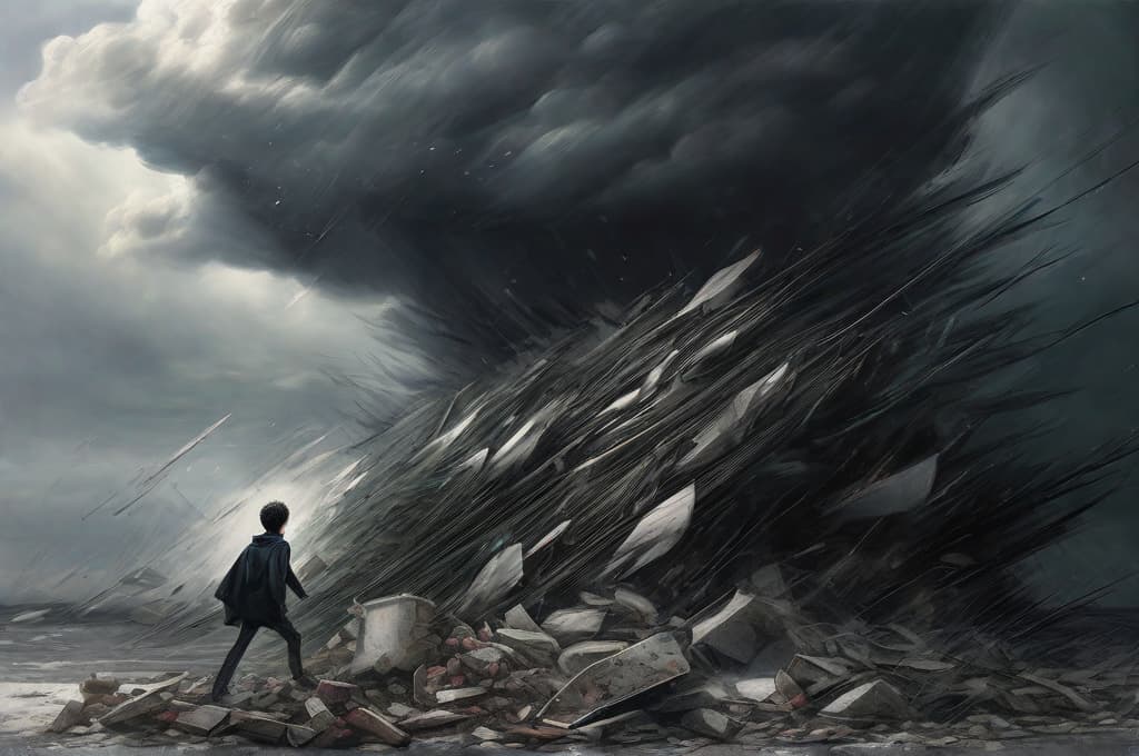  The storm irresistibly propels him into the future to which his back is turned, while the pile of debris before him grows skyward. The storm is what we call progress.