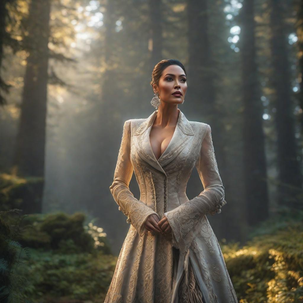  Alma hyperrealistic, full body, detailed clothing, highly detailed, cinematic lighting, stunningly beautiful, intricate, sharp focus, f/1. 8, 85mm, (centered image composition), (professionally color graded), ((bright soft diffused light)), volumetric fog, trending on instagram, trending on tumblr, HDR 4K, 8K