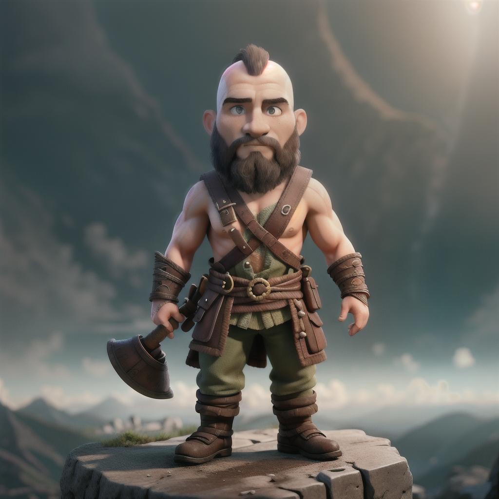  God of war hyperrealistic, full body, detailed clothing, highly detailed, cinematic lighting, stunningly beautiful, intricate, sharp focus, f/1. 8, 85mm, (centered image composition), (professionally color graded), ((bright soft diffused light)), volumetric fog, trending on instagram, trending on tumblr, HDR 4K, 8K