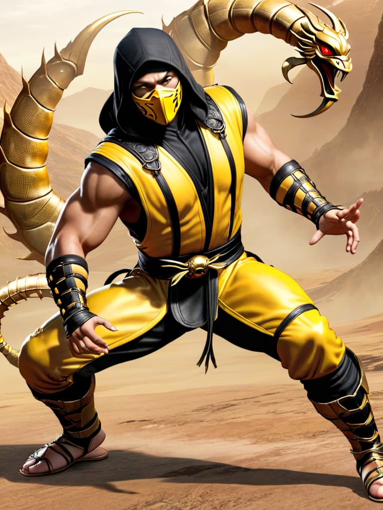  , , , , scorpion from mortal kombat cool pose