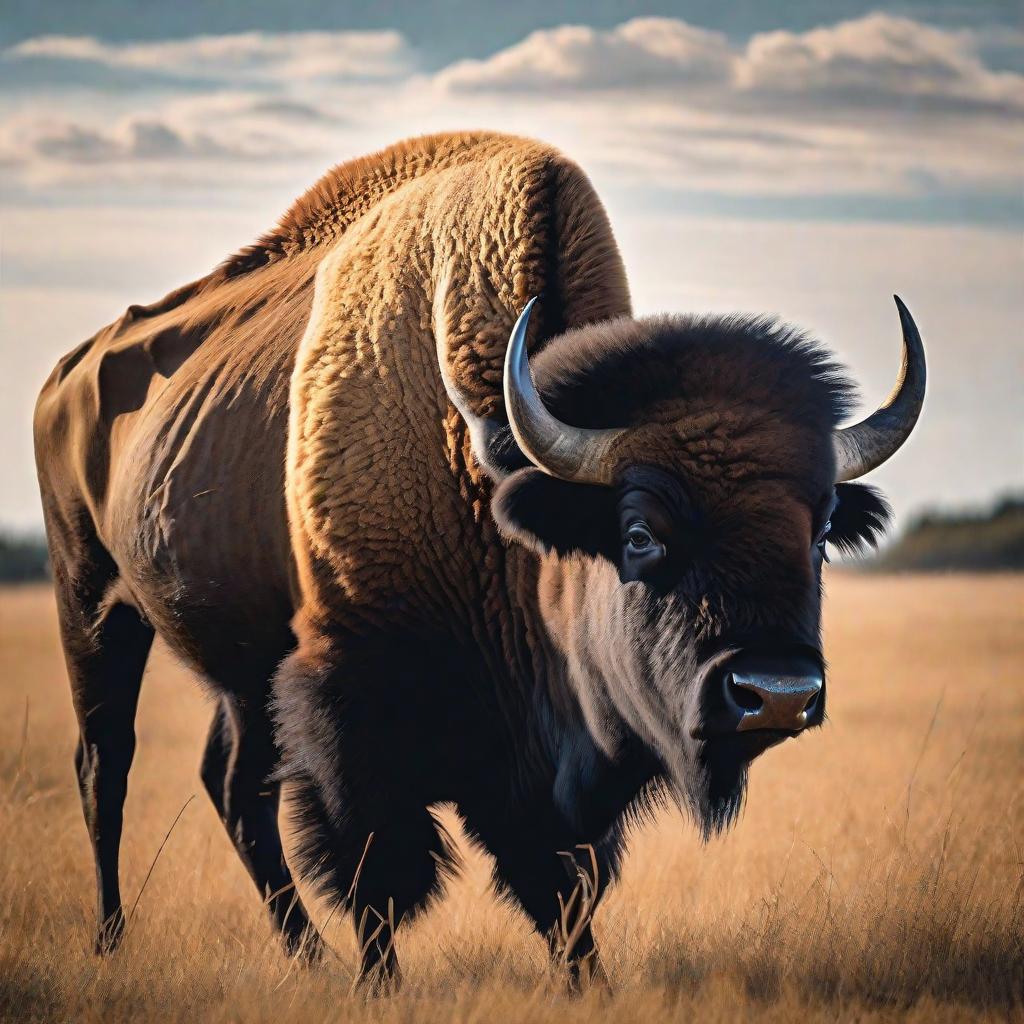  masterpiece, best quality, A Kansas bison above a Texas longhorn that’s a vibe a missouri animal