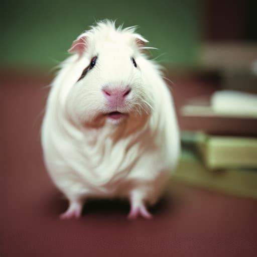analog style A dark-fantasy style image of a Guinea pig that is a wizard