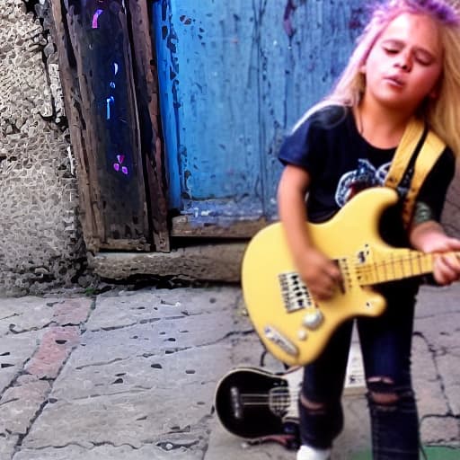  niña rubia rockera en calzones tocando batería