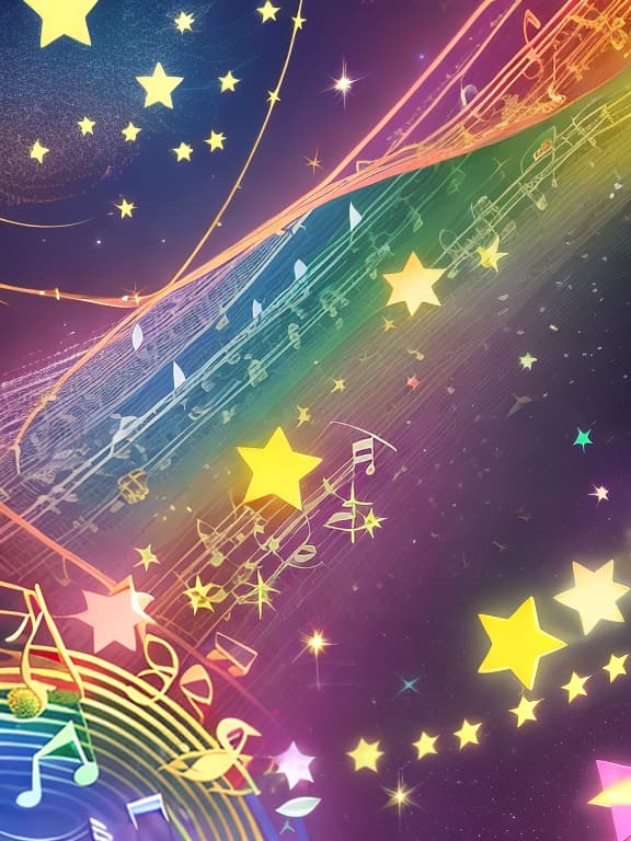  Cute musical notes and sparkling stars and gems wallpaper