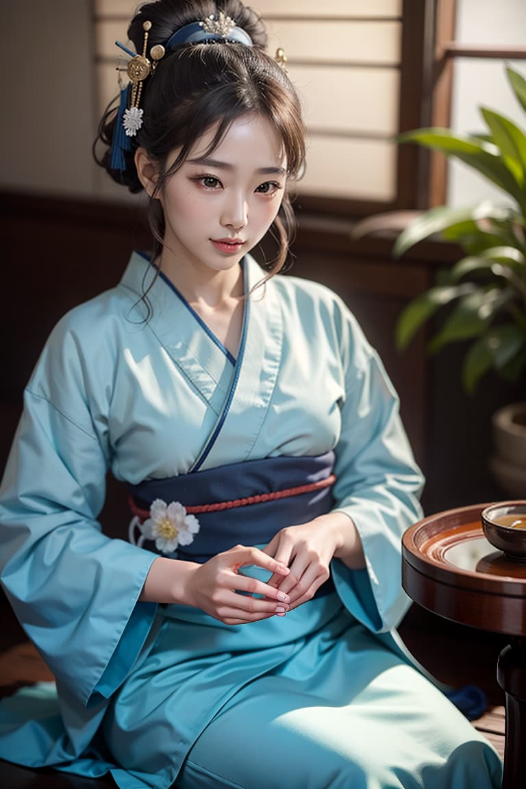  Best quality, masterpiece, ultra high res, (photorealistic:1.4), raw photo, (realistic skin), ((((masterpiece)))), best quality, very high resolution, ultra detailed, in frame, Japanese, Asian, warm smile, elegant, traditional attire, kimono, geisha, sushi chef, disciplined, respectful, graceful, samurai, martial artist, anime character, unique features, minimalist beauty, peaceful, tea ceremony, bonsai, poetic, creative, deep shadow, dramatic lighting