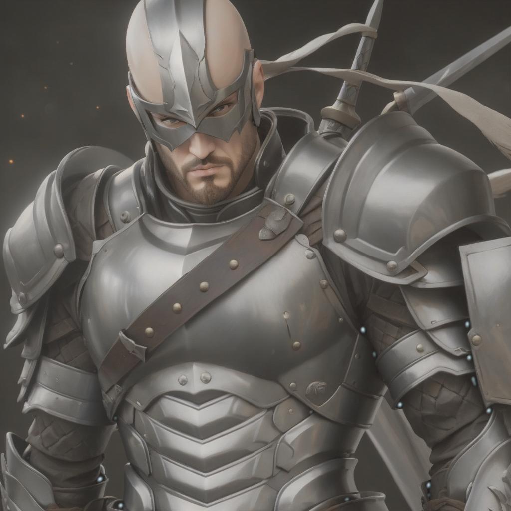  A warrior in steel armor. hyperrealistic, full body, detailed clothing, highly detailed, cinematic lighting, stunningly beautiful, intricate, sharp focus, f/1. 8, 85mm, (centered image composition), (professionally color graded), ((bright soft diffused light)), volumetric fog, trending on instagram, trending on tumblr, HDR 4K, 8K