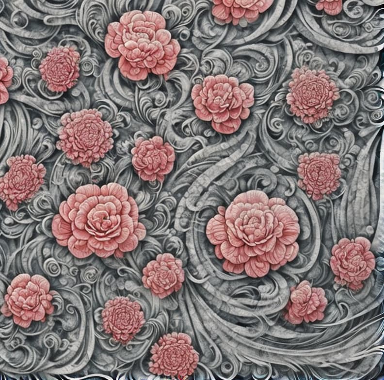  a close up of a wall with a bunch of flowers on it, carved marble texture silk cloth, intricate artwork, very intricate art, detailed and intricate image, intricate art, flowers with intricate detail,