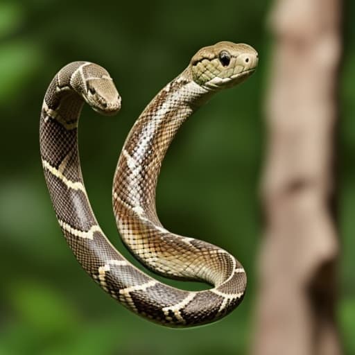  A snake wrapped around with its tail in its mouth