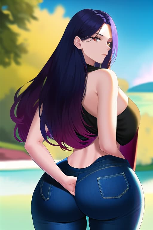  (:1.4), Long curvy hair, black tight t-shirt, jeans, perfect body, lake view, looking back, look, Super big , unrealistically big , mive , big , perky s , no , , no , no , no clothing , zero clothing , beautiful atmosphere, highly-definition , masterpiece, (detailed face), (detailed clothes), f/1.4, ISO 200, 1/160s, 4K, unedited, symmetrical balance, in-frame, masterpiece, perfect lighting, (beautiful face), (detailed face), (detailed clothes), 1 , (woman), 4K, ultrarealistic, unedited, symmetrical balance, in-frame