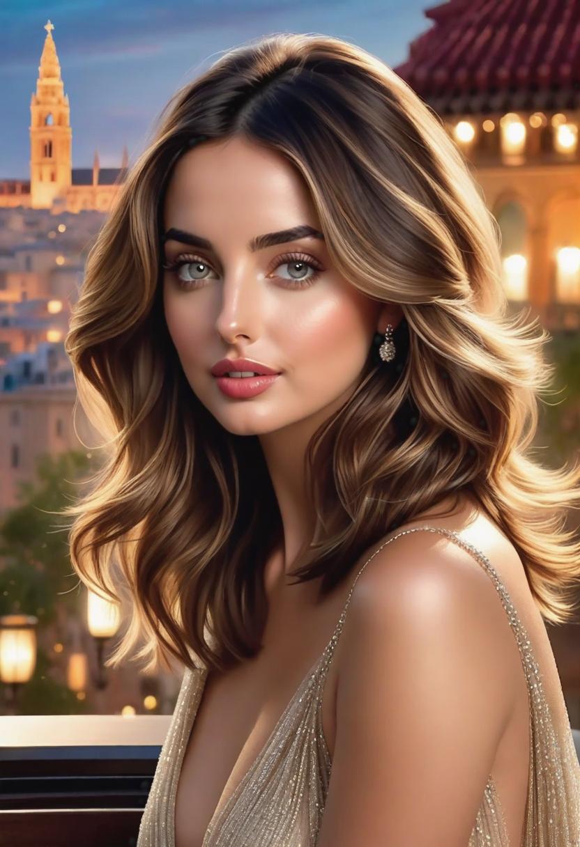  1. Ana De Armas indulging in a candid moment of reflection, bathed in soft, ethereal lighting that enhances her natural beauty. Delicately captured, emphasizing the elegance and grace inherent in her presence. Realism with a touch of nostalgia.

2. Vibrant and energetic, Ana De Armas radiating with vivacity against a backdrop of a bustling cityscape, her vibrant personality shining through. The realism in every detail accentuates the dynamic atmosphere, bringing forth a sense of excitement and adventure.

3. A study of intimacy and vulnerability, Ana De Armas portrayed in a dimly lit room, capturing the raw emotions in her eyes. The realism in the delicate brushstrokes inviting viewers to connect deeply with her, as the subdued lighting add hyperrealistic, full body, detailed clothing, highly detailed, cinematic lighting, stunningly beautiful, intricate, sharp focus, f/1. 8, 85mm, (centered image composition), (professionally color graded), ((bright soft diffused light)), volumetric fog, trending on instagram, trending on tumblr, HDR 4K, 8K