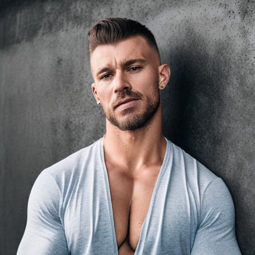 portrait+ style russian queer fitness model very cute dilf dude face