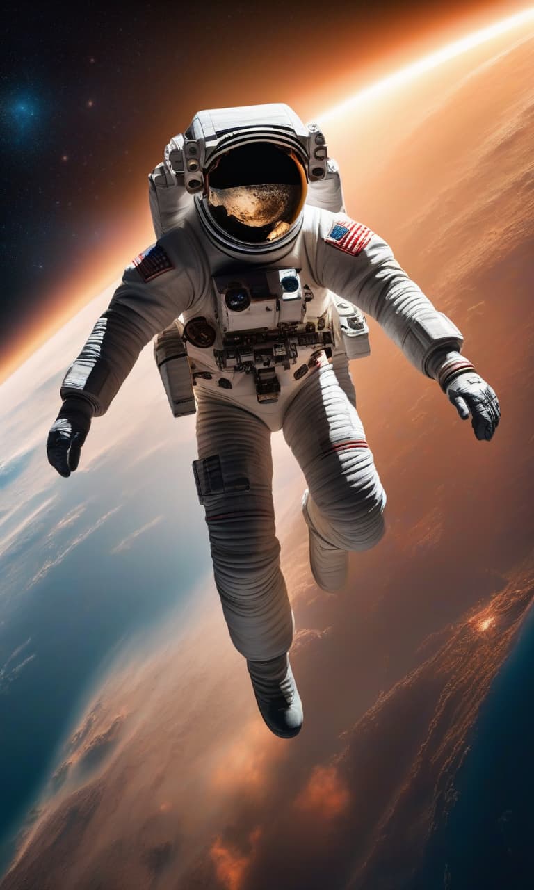  A man flies in space in an action style. hyperrealistic, full body, detailed clothing, highly detailed, cinematic lighting, stunningly beautiful, intricate, sharp focus, f/1. 8, 85mm, (centered image composition), (professionally color graded), ((bright soft diffused light)), volumetric fog, trending on instagram, trending on tumblr, HDR 4K, 8K