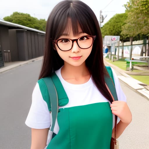  Elementary girl spreading her Japan,, glasses, girl, cute