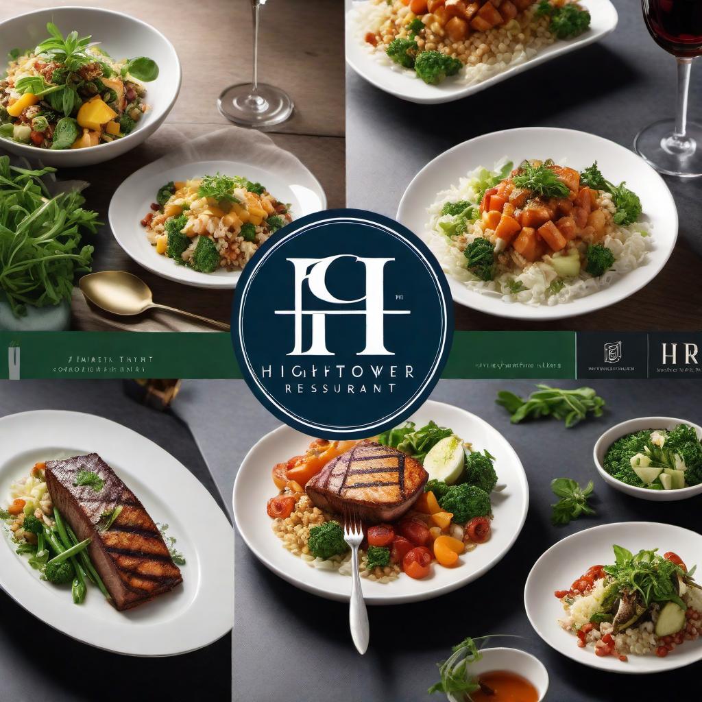  Create a professional and trustworthy logo for 'Hightower Restaurant Consultant'. The logo should include the following elements: - A stylized monogram of the initials JMH. - An icon representing growth, such as an upward-pointing arrow or a peak. - A strong, readable typeface for the company name 'Hightower Restaurant Consultant'. - A color palette that includes blues and greens, symbolizing growth, trust, and stability, suitable for a consulting business. The logo should communicate the brand ethos of professionalism, reliability, growth-focus, and a dedication to helping restaurants excel. hyperrealistic, full body, detailed clothing, highly detailed, cinematic lighting, stunningly beautiful, intricate, sharp focus, f/1. 8, 85mm, (centered image composition), (professionally color graded), ((bright soft diffused light)), volumetric fog, trending on instagram, trending on tumblr, HDR 4K, 8K