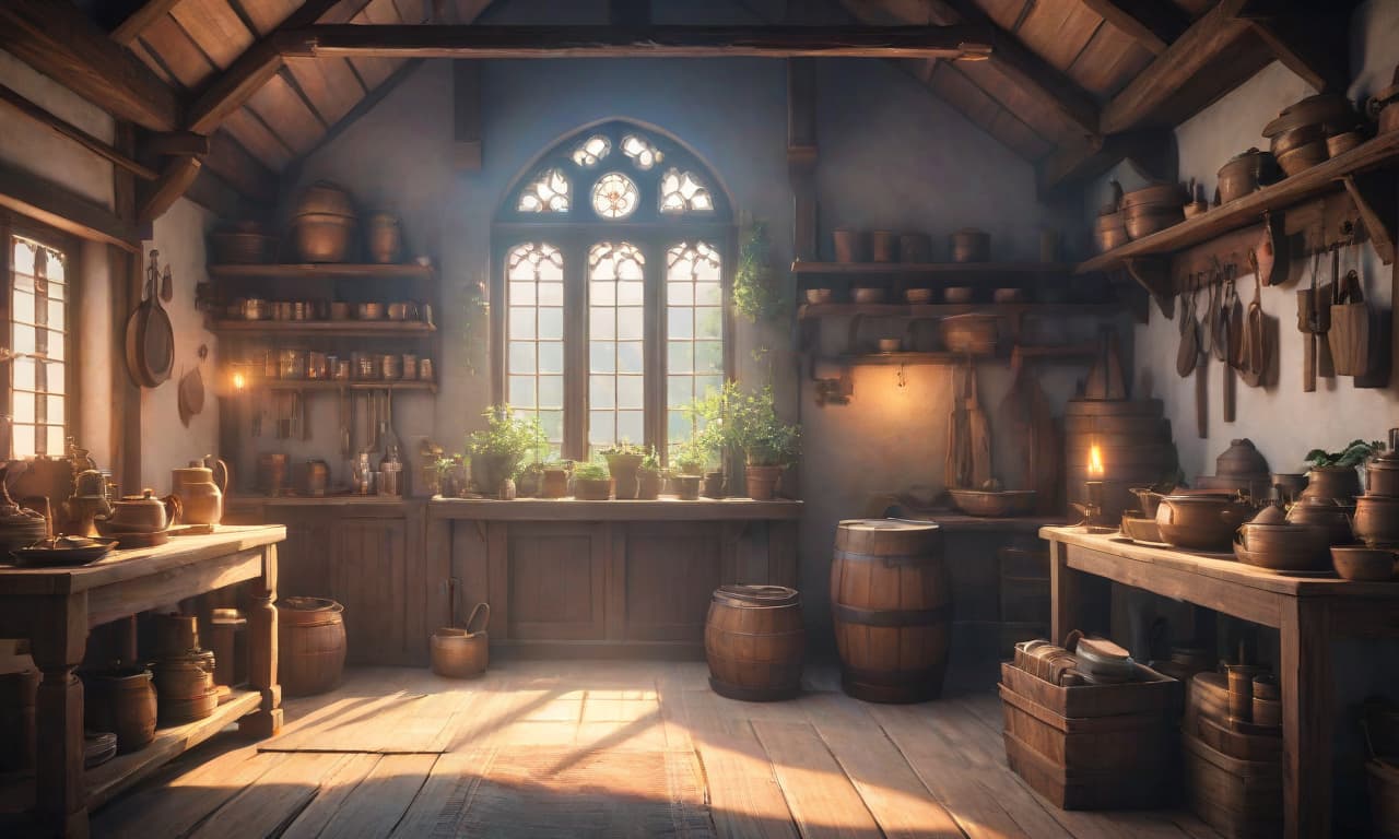  anime artwork Medieval rural house interior decoration . anime style, key visual, vibrant, studio anime, highly detailed hyperrealistic, full body, detailed clothing, highly detailed, cinematic lighting, stunningly beautiful, intricate, sharp focus, f/1. 8, 85mm, (centered image composition), (professionally color graded), ((bright soft diffused light)), volumetric fog, trending on instagram, trending on tumblr, HDR 4K, 8K