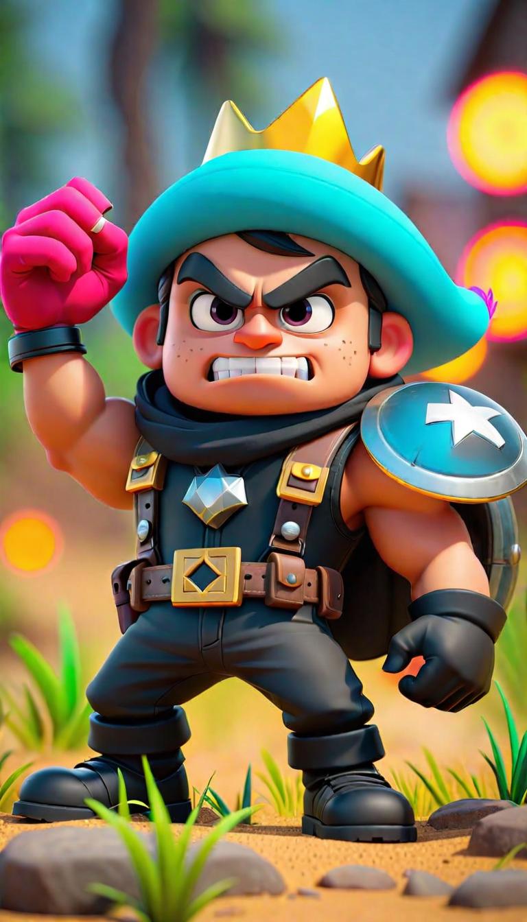  Professional 3D model of Brawl stars . Rendered with Octane, the model is highly detailed,dramatic lighting. hyperrealistic, full body, detailed clothing, highly detailed, cinematic lighting, stunningly beautiful, intricate, sharp focus, f/1. 8, 85mm, (centered image composition), (professionally color graded), ((bright soft diffused light)), volumetric fog, trending on instagram, trending on tumblr, HDR 4K, 8K