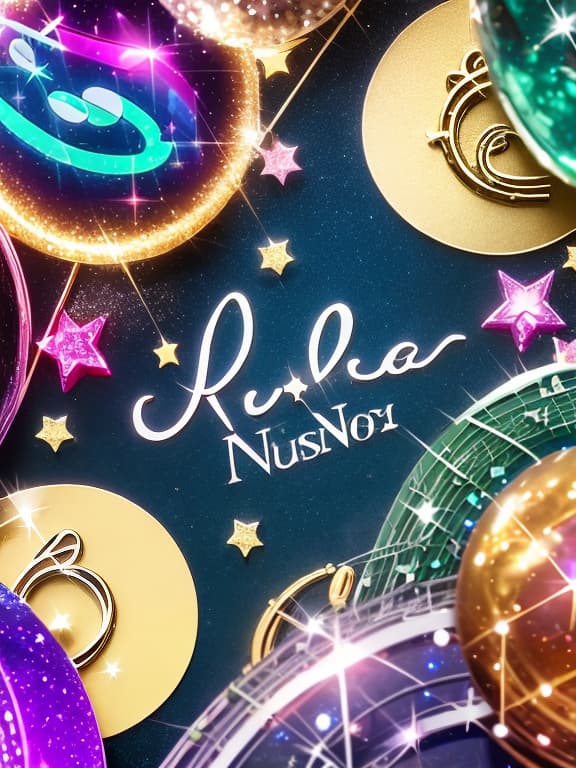  Cute musical notes and sparkling stars and gems wallpaper