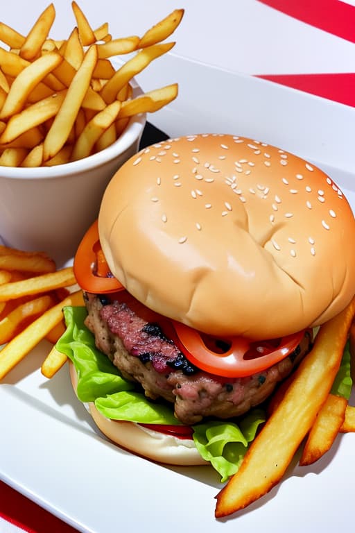  Burger with French fries