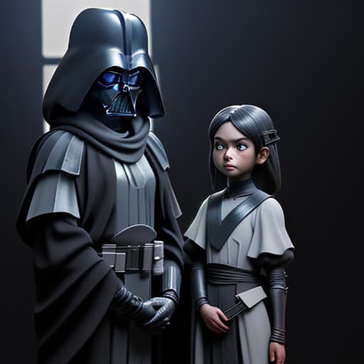  Dark Vader and two Padawans daughters