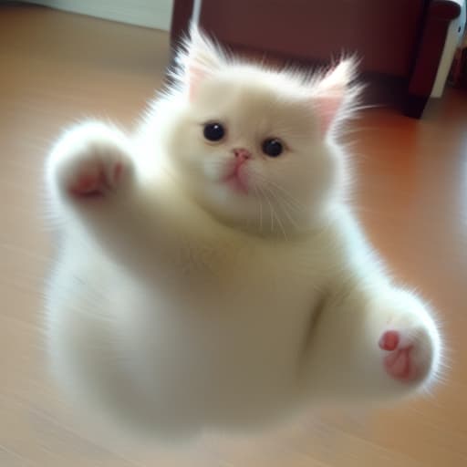  cute cat floating in the air
