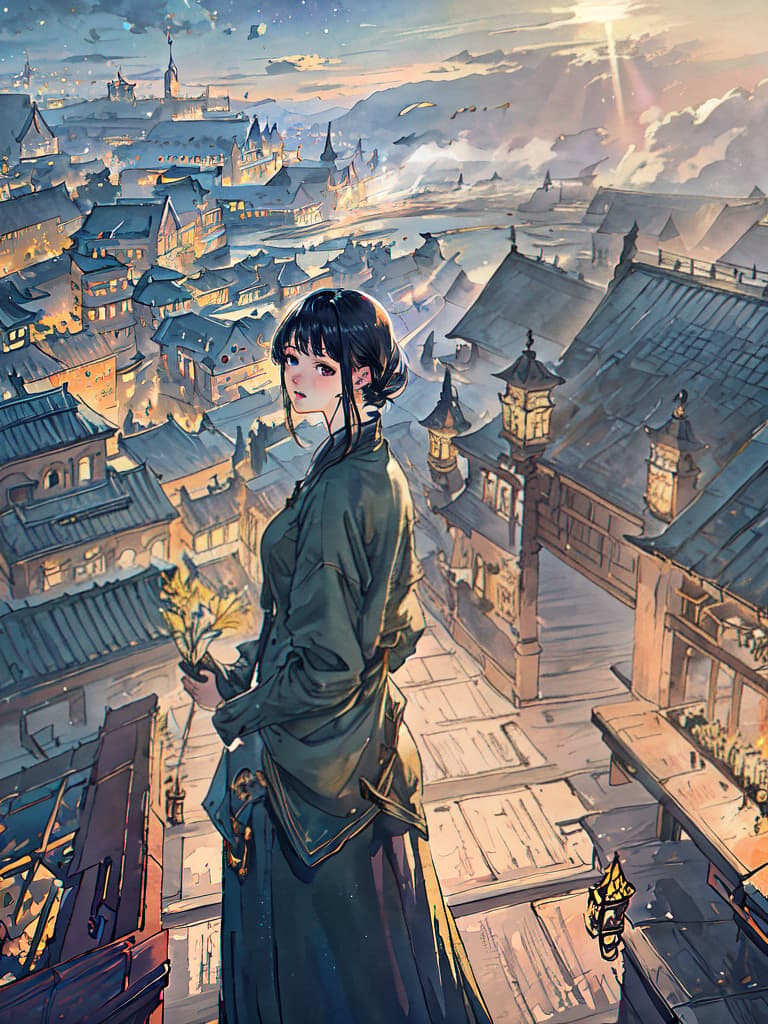  best quality, masterpiece, extremely detailed, detailed background, anime, 1, young , short , sci fi, science fiction, outdoors, night, starry sky, greenhouse, megastructure, bio dome, landscape, scenery, horizon, rooftop, sitting on rooftop, wind, looking away, atmospheric lighting, solo focus, close up, from side, depth of field, bokeh hyperrealistic, full body, detailed clothing, highly detailed, cinematic lighting, stunningly beautiful, intricate, sharp focus, f/1. 8, 85mm, (centered image composition), (professionally color graded), ((bright soft diffused light)), volumetric fog, trending on instagram, trending on tumblr, HDR 4K, 8K