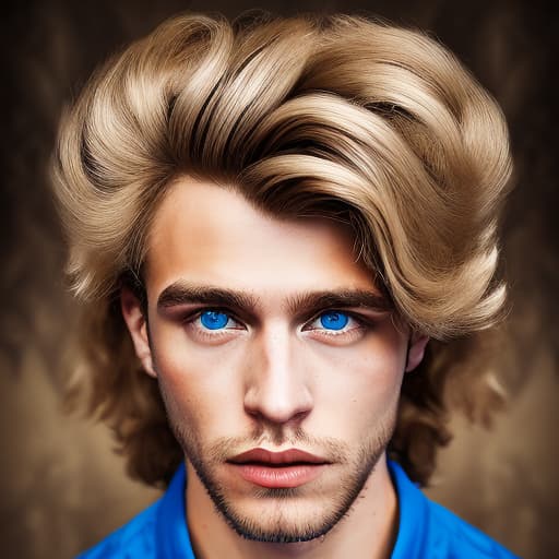 portrait+ style Russian queer IBF blonde hunk dude face