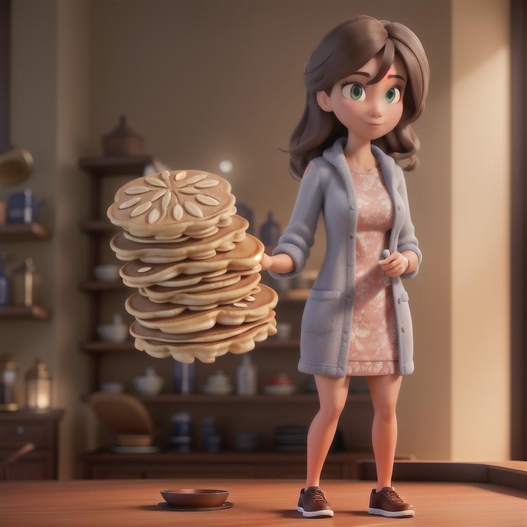  create a one dollar pancake hyperrealistic, full body, detailed clothing, highly detailed, cinematic lighting, stunningly beautiful, intricate, sharp focus, f/1. 8, 85mm, (centered image composition), (professionally color graded), ((bright soft diffused light)), volumetric fog, trending on instagram, trending on tumblr, HDR 4K, 8K