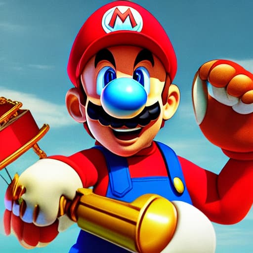  Mario Brother hyperrealistic, full body, detailed clothing, highly detailed, cinematic lighting, stunningly beautiful, intricate, sharp focus, f/1. 8, 85mm, (centered image composition), (professionally color graded), ((bright soft diffused light)), volumetric fog, trending on instagram, trending on tumblr, HDR 4K, 8K