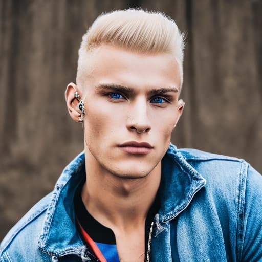 portrait+ style czech homosexual queer fitness model blonde very cute dude face