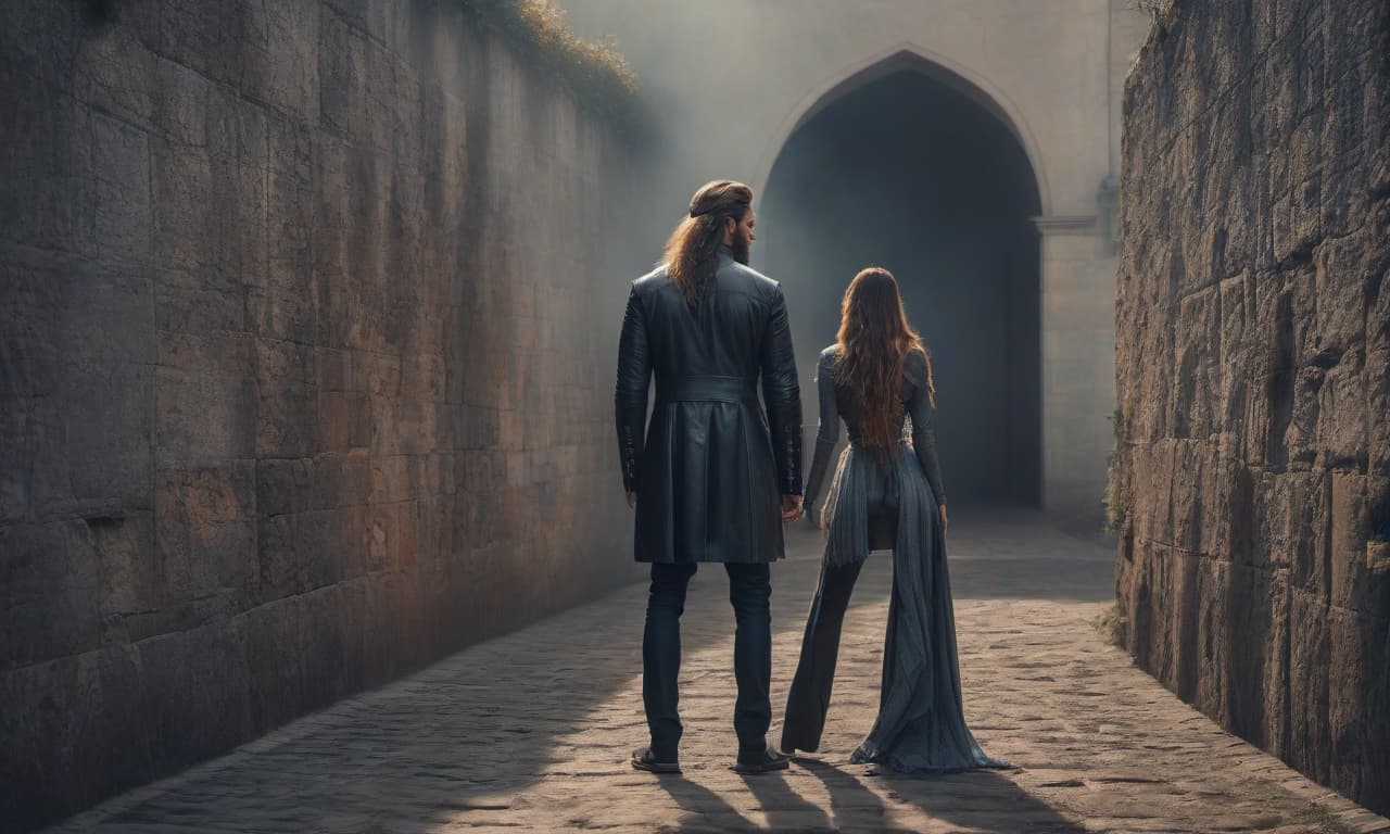  A man and a long haired girl build a wall on opposite sides. hyperrealistic, full body, detailed clothing, highly detailed, cinematic lighting, stunningly beautiful, intricate, sharp focus, f/1. 8, 85mm, (centered image composition), (professionally color graded), ((bright soft diffused light)), volumetric fog, trending on instagram, trending on tumblr, HDR 4K, 8K