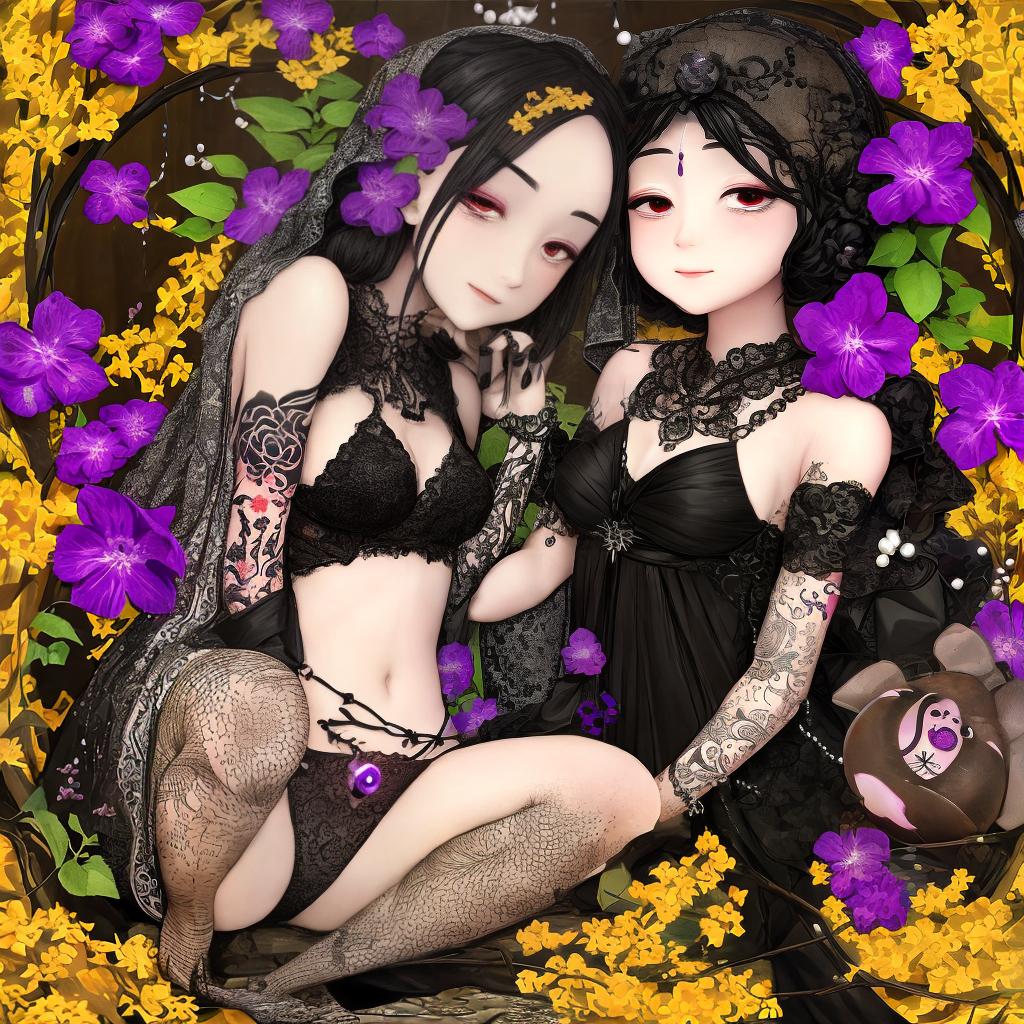  masterpiece, best quality, A black lantern with amethyst crystal flame. Entwined in honeysuckle flowers and sting of pearls. The design is in traditional tattoo style