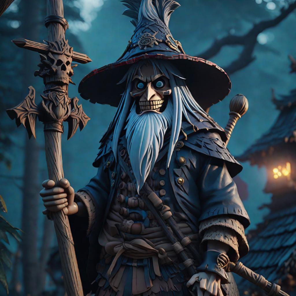  baba yaga one piece anime style, cute, hyper detail, full HD hyperrealistic, full body, detailed clothing, highly detailed, cinematic lighting, stunningly beautiful, intricate, sharp focus, f/1. 8, 85mm, (centered image composition), (professionally color graded), ((bright soft diffused light)), volumetric fog, trending on instagram, trending on tumblr, HDR 4K, 8K