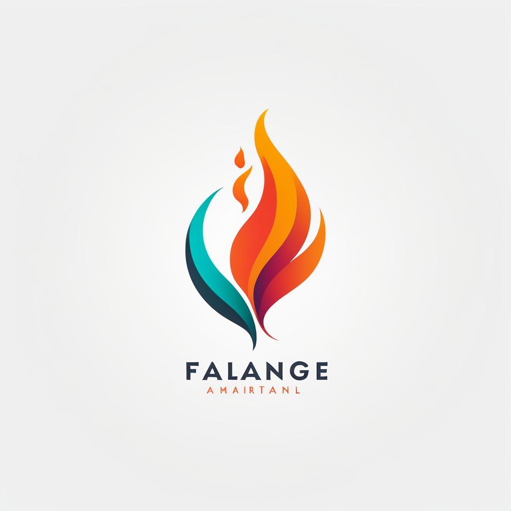  Logo, Flame logo, minimal modern style