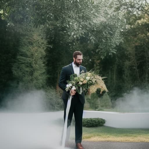  man watering flowers hyperrealistic, full body, detailed clothing, highly detailed, cinematic lighting, stunningly beautiful, intricate, sharp focus, f/1. 8, 85mm, (centered image composition), (professionally color graded), ((bright soft diffused light)), volumetric fog, trending on instagram, trending on tumblr, HDR 4K, 8K