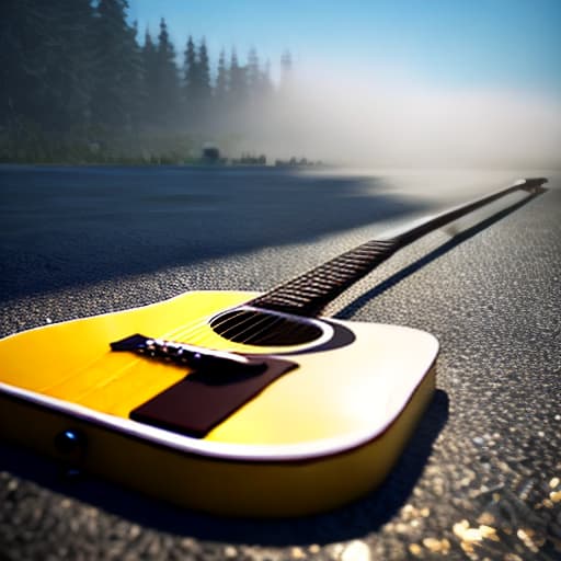 redshift style paint me a guitar singing openair logo hyperrealistic, full body, detailed clothing, highly detailed, cinematic lighting, stunningly beautiful, intricate, sharp focus, f/1. 8, 85mm, (centered image composition), (professionally color graded), ((bright soft diffused light)), volumetric fog, trending on instagram, trending on tumblr, HDR 4K, 8K