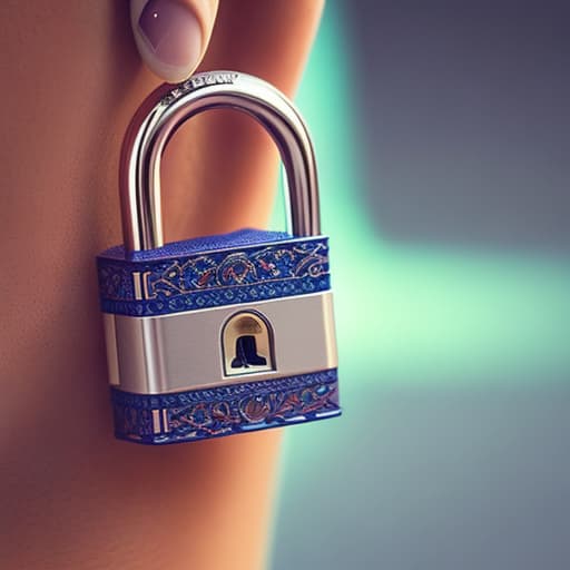  (Padlock), photorealistic, highly detailed, 4k, high quality hyperrealistic, full body, detailed clothing, highly detailed, cinematic lighting, stunningly beautiful, intricate, sharp focus, f/1. 8, 85mm, (centered image composition), (professionally color graded), ((bright soft diffused light)), volumetric fog, trending on instagram, trending on tumblr, HDR 4K, 8K