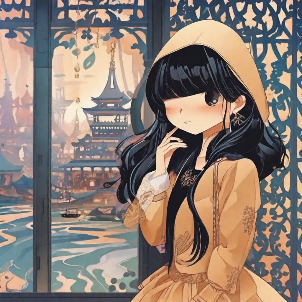  masterpiece, best quality,Black, long, straight hair, high nose, big eyes, long eyelashes, wearing a mask, a girl, a royal sister, a high and cold wind.