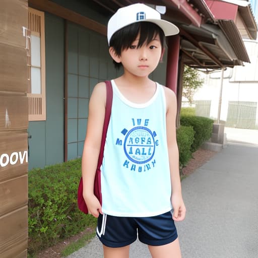  Long high socks tank top boy cute sixth grade hot pants Japanese boy