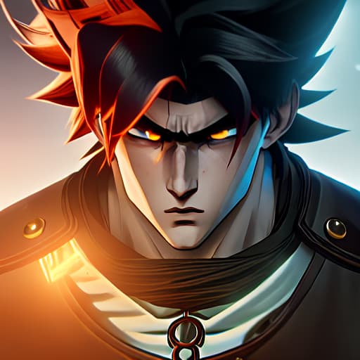 arcane style son Goku hyperrealistic, full body, detailed clothing, highly detailed, cinematic lighting, stunningly beautiful, intricate, sharp focus, f/1. 8, 85mm, (centered image composition), (professionally color graded), ((bright soft diffused light)), volumetric fog, trending on instagram, trending on tumblr, HDR 4K, 8K