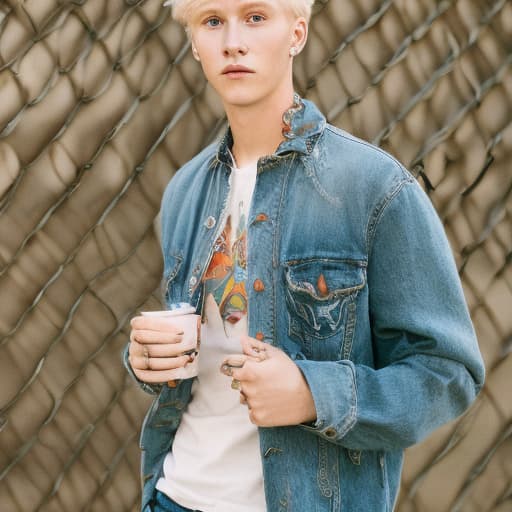 portrait+ style vibid queer blonde very cute dude face