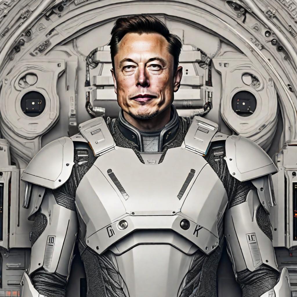  Elon Musk as Mogger, Defined, very prominent jaw hyperrealistic, full body, detailed clothing, highly detailed, cinematic lighting, stunningly beautiful, intricate, sharp focus, f/1. 8, 85mm, (centered image composition), (professionally color graded), ((bright soft diffused light)), volumetric fog, trending on instagram, trending on tumblr, HDR 4K, 8K