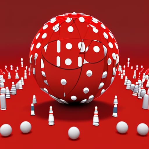  Create a realistic Red background with different color 3d bingo balls shooting out of the background.