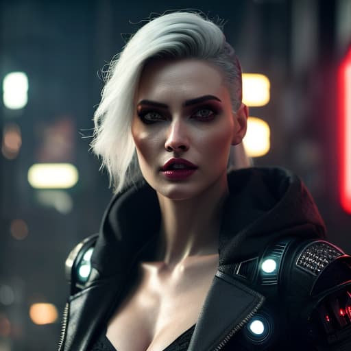  ultra realistic close up portrait ((beautiful pale cyberpunk female with heavy black eyeliner)), blue eyes, shaved side haircut, hyper detail, cinematic lighting, magic neon, dark red city, Canon EOS R3, nikon, f/1.4, ISO 200, 1/160s, 8K, RAW, unedited, symmetrical balance, in frame, 8K hyperrealistic, full body, detailed clothing, highly detailed, cinematic lighting, stunningly beautiful, intricate, sharp focus, f/1. 8, 85mm, (centered image composition), (professionally color graded), ((bright soft diffused light)), volumetric fog, trending on instagram, trending on tumblr, HDR 4K, 8K