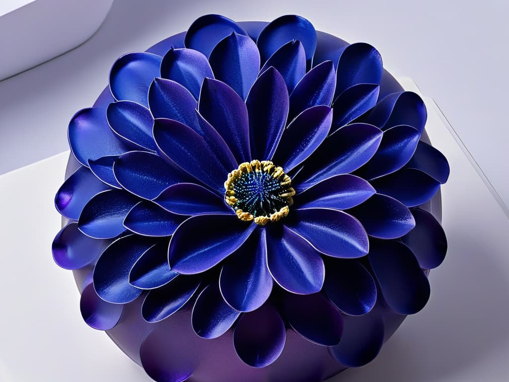  A closeup, ultradetailed image of a delicate, spherical sugar sculpture shimmering under soft, diffused light. The sculpture is intricately molded to resemble a blooming exotic flower, with each petal showcasing a gradient of vibrant, tropical colors. The background is a subtle gradient that transitions from deep indigo to ethereal lavender, enhancing the surreal, otherworldly beauty of the sugar art piece. hyperrealistic, full body, detailed clothing, highly detailed, cinematic lighting, stunningly beautiful, intricate, sharp focus, f/1. 8, 85mm, (centered image composition), (professionally color graded), ((bright soft diffused light)), volumetric fog, trending on instagram, trending on tumblr, HDR 4K, 8K