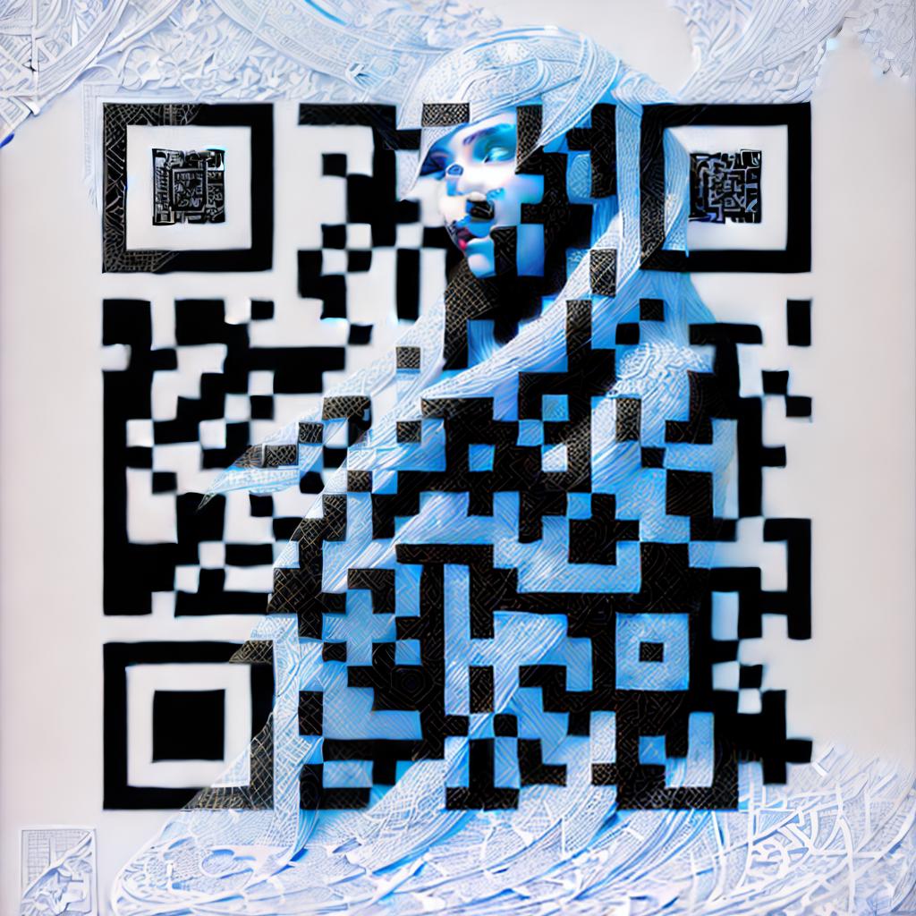 creative woman intertwined with a QR code, digital art, concept art style, intricate details, monochromatic color scheme, high contrast, ar 1:1, high resolution, sharp focus, (perfect image composition), ((masterpiece)), (professionally color graded), ((bright soft diffused light))
