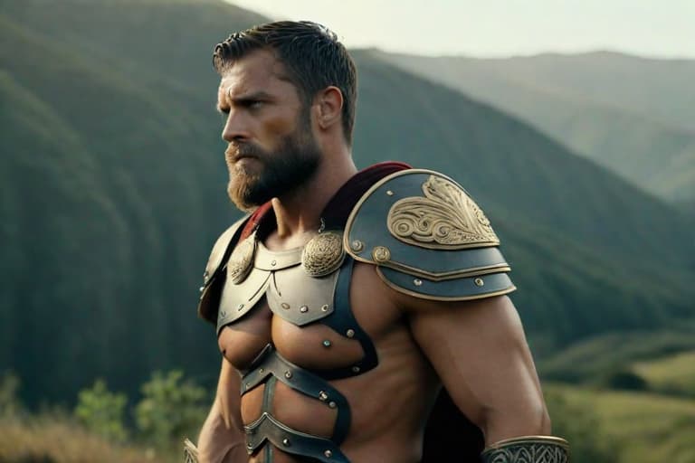  Side View of a Roman Warrior wearing a shield on his back,Overgrown,mystic,ethereal,darkness,muscular,spartan,more impressive beard,extreme detailed and ornamented armor,black armor,gold ornament, atmospheric haze,Film grain,cinematic film still,shallow depth of field,highly detailed,high budget,cinemascope,moody,epic,OverallDetail,2000s vintage RAW photo,photorealistic,candid camera,color graded cinematic,eye catchlights,atmospheric lighting,imperfections,natural,shallow dof,dynamic angle,full body,<lora:RMSDXL Darkness Cinema:0.8>,<lora:RMSDXL Enhance:0.8>,, high resolution,extreme detail hyperrealistic, full body, detailed clothing, highly detailed, cinematic lighting, stunningly beautiful, intricate, sharp focus, f/1. 8, 85mm, (centered image composition), (professionally color graded), ((bright soft diffused light)), volumetric fog, trending on instagram, trending on tumblr, HDR 4K, 8K