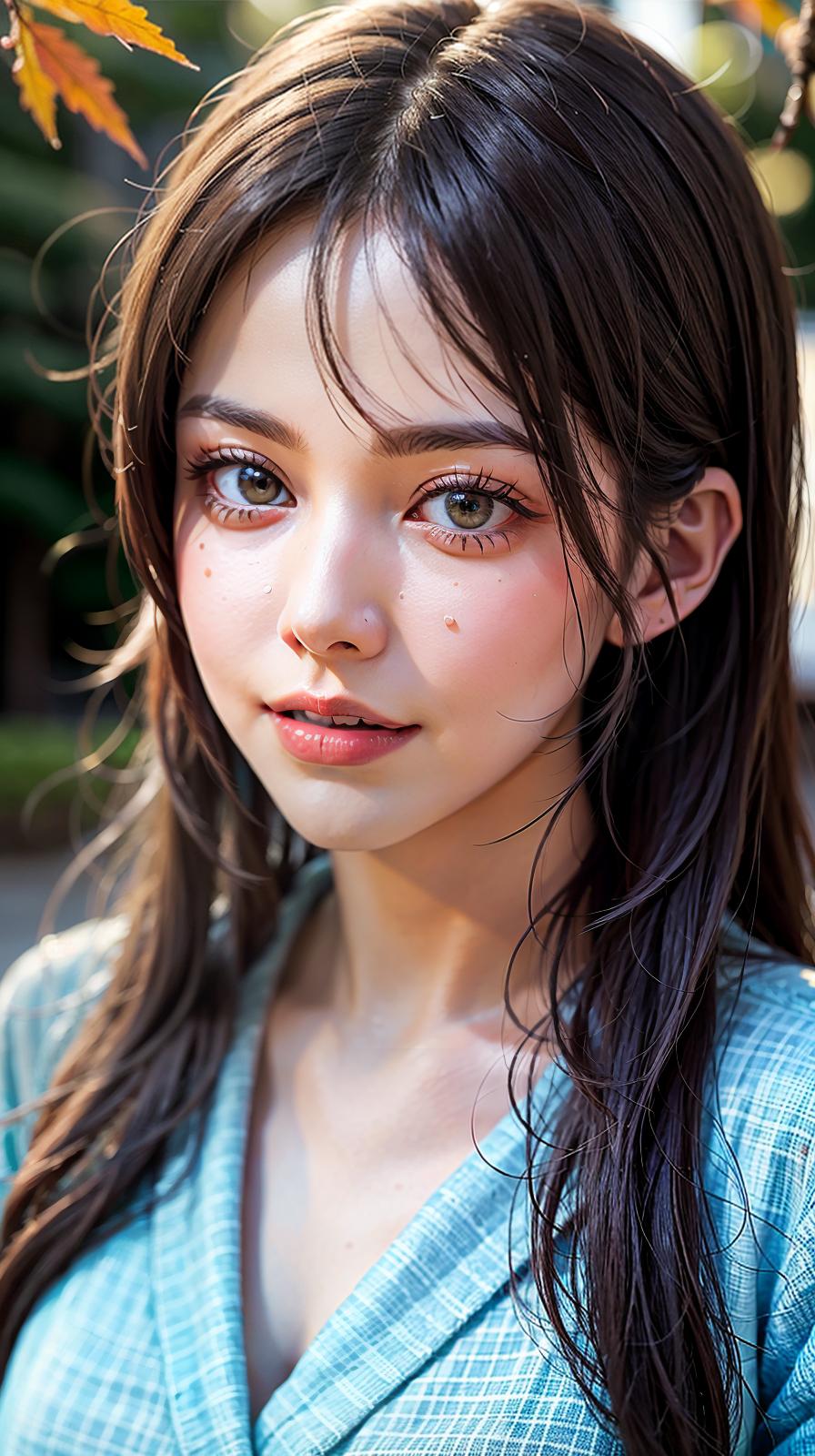  ultra high res, (photorealistic:1.4), raw photo, (realistic face), realistic eyes, (realistic skin), <lora:XXMix9_v20LoRa:0.8>, ((((masterpiece)))), best quality, very_high_resolution, ultra-detailed, in-frame, autumn colors, girl, serene, vibrant, foliage, innocence, tranquil, maple leaves, youthful, picturesque, whimsical, nature, peaceful, beauty, traditional, grace, enchanting, delicate, serene, elegant