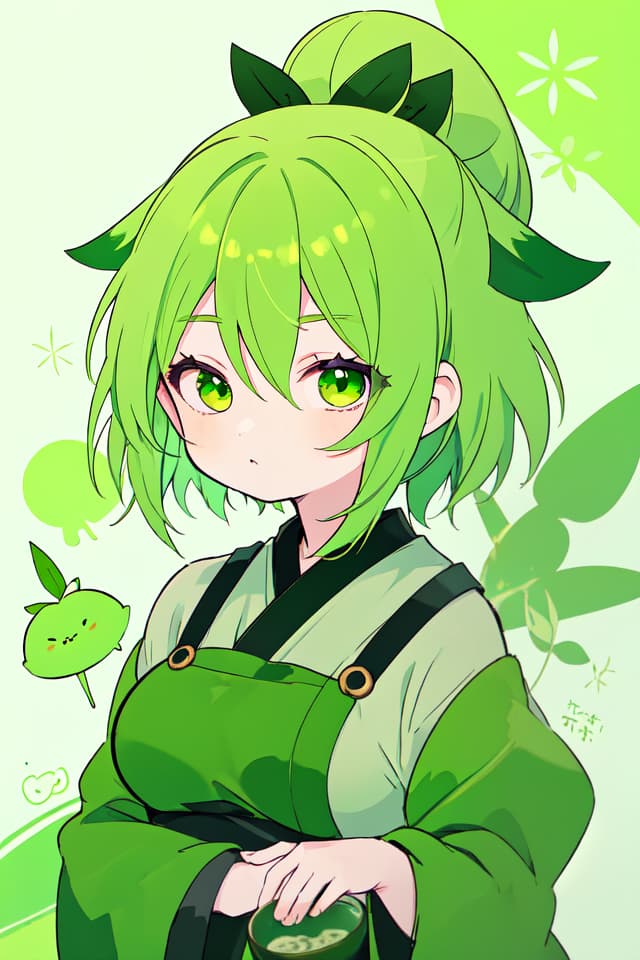  Green hair character Uji Matcha